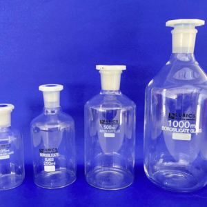 Borosilicate Glass Reagent Bottles with Glass Stopper – Assorted Sizes (125ml, 250ml, 500ml & 1000ml)