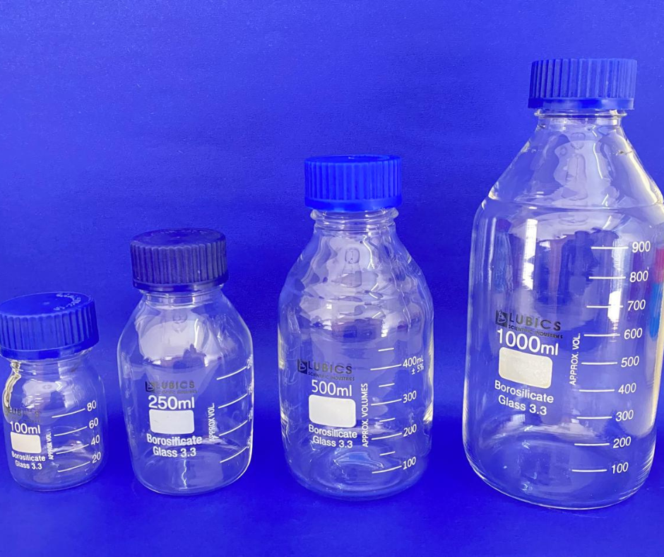 Borosilicate Glass Reagent Bottles with Screw Cap (100ml – 1000ml)