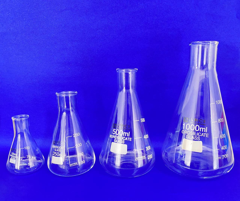 Borosilicate glass conical flask 100ml to 1000ml